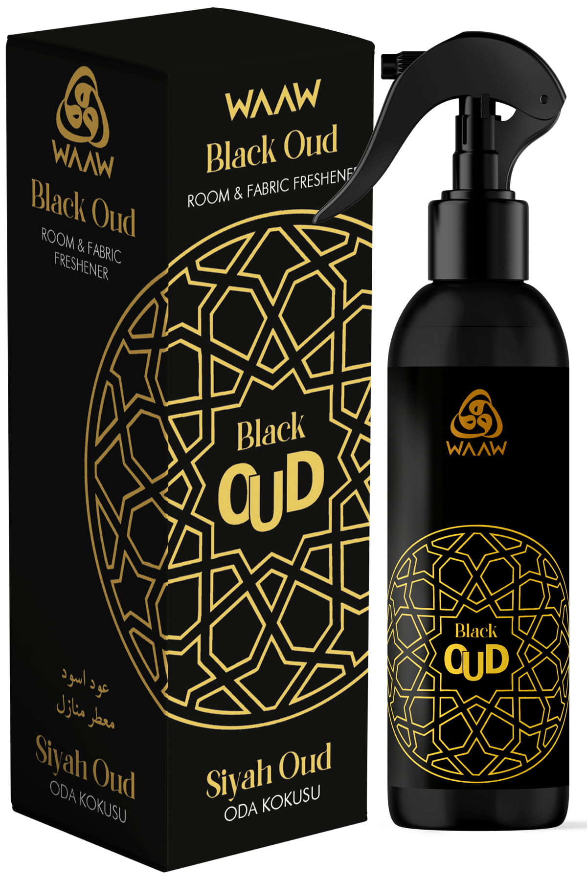 Siyah Misk & Black Oud Kokusu Sprey 400ml Alkolsüz Oda ve Seccade Kokusu